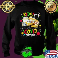 Kids it's covid outside school bus s Sweater