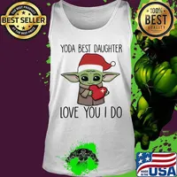 Merry christmas baby yoda best daughter love you i do heart s Tank top