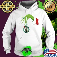 Merry christmas grinch holding boston celtics basketball logo s Hoodie