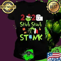 Merry christmas grinch stink stank stunk 2020 mask toilet paper s Ladies tee
