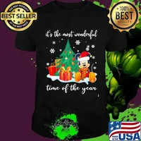 Merry christmas mickey mouse it's the most wonderful time of the year snow shirt