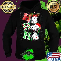 Merry christmas snoopy ho ho ho lights s Hoodie