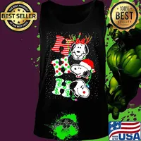 Merry christmas snoopy ho ho ho lights s Tank top