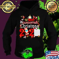 Merry quarantine christmas 2020 xmas pajamas family matching s Hoodie