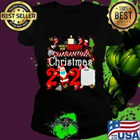 Merry quarantine christmas 2020 xmas pajamas family matching s Ladies tee