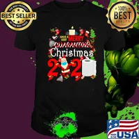 Merry quarantine christmas 2020 xmas pajamas family matching shirt