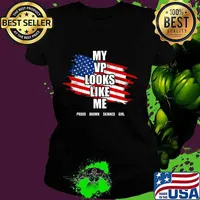 My VP Looks Like Me Vice President Proud Brown Skinned Girl American Flag Shirt Ladies tee