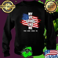 My VP Looks Like Me Vice President Proud Brown Skinned Girl American Flag Shirt Sweater