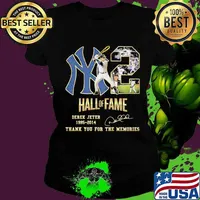New york yankees hall of fame derek jeter 1995 2014 thank you for the memories signature s Ladies tee