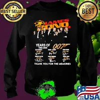 Official James Bond 007 Years Of 1962-2020 Thank You For The Memories Shirt Sweater