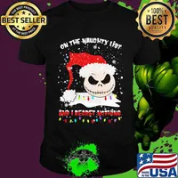 On The Naughty List And I Regret Nothing Skull Wear Hat Santa Merry Xmas Shirt