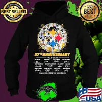 Pittsburgh steelers football 87th anniversary 1933 2020 thank you for the memories signatures s Hoodie
