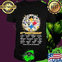 Pittsburgh steelers football 87th anniversary 1933 2020 thank you for the memories signatures shirt
