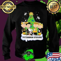 Pittsburgh Steelers Football Snoopy With Friends Christmastree Xmas Shirt Sweater