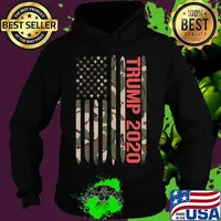 President Trump 2020 American Flag Vintage Camouflage Design Patriotic Shirt Hoodie