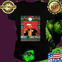 Santa Claus Leonardo Big Fat Quarantined Christmas 2020 Pandemic Meme Ugly Christmas Shirt Ladies tee