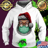 Santa Clause Wear Mask 2020 Covid 19 Merry Xmas Shirt Hoodie