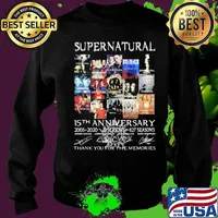 Supernatural 15th Anniversary 2005 2020 317 Seasons Thank You For The Memorie Signuature Shirt Sweater