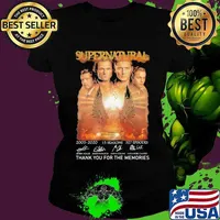 Supernatural 2005 2020 15 Seasons 15th Anniversary Thank For The Memories Signuature Shirt Ladies tee