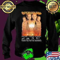 Supernatural 2005 2020 15 Seasons 15th Anniversary Thank For The Memories Signuature Shirt Sweater