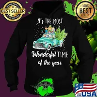 The Peanuts Snoopy And Friends Truck It's The Most Wonderful Time Of The Year Christmas Shirt Hoodie