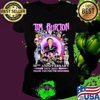 Tim burton 50th anniversary 1971 2021 thank you for the memories signatures s Ladies tee