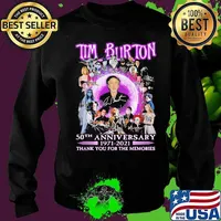 Tim burton 50th anniversary 1971 2021 thank you for the memories signatures s Sweater