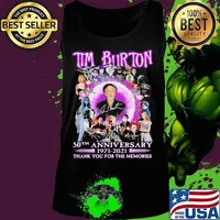 Tim burton 50th anniversary 1971 2021 thank you for the memories signatures s Tank top