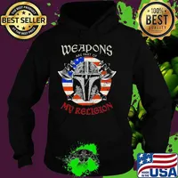 Weapons Are Part Of My Religion Warrior Head Soldier American Flag Patriotic Shirt Hoodie