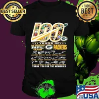 100 Years Of The Greatest Nfl Teams Packers Thank You For The Memories Signature Shirt