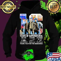 16 years of Supernatural 2005-2021 thank you for the memories signature s Hoodie