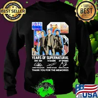 16 years of Supernatural 2005-2021 thank you for the memories signature s Sweater