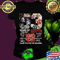 53 Years Of Led Zeppflin 1968 2021 Thank You For The Memories Signuature Shirt Ladies tee
