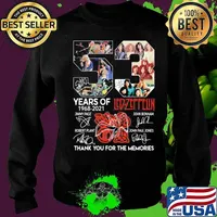 53 Years Of Led Zeppflin 1968 2021 Thank You For The Memories Signuature Shirt Sweater