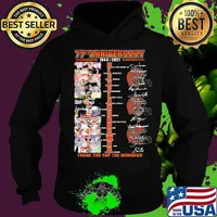 77th Anniversary 1944 2021 Cleveland Browns Thank You For The Memories Signature Shirt Hoodie
