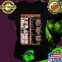 77th Anniversary 1944 2021 Cleveland Browns Thank You For The Memories Signature Shirt Ladies tee
