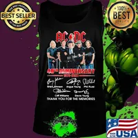 Ac Dc Band Music 48th 1973 2021 Anniversary Thank You For The Memories Signuature Shirt Tank top