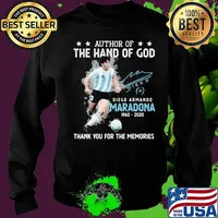 Author Of The Hand Of God Diego Maradona Thank You For The Memories Signuature Shirt Sweater