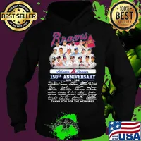 Braves Atlanta 150th Anniversary 1871 2021 Thank You For The Memories Signature Shirt Hoodie