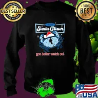 Christmas Santa Crab Claws You Better Watch Out 2020 Grunge Xmas Shirt Sweater