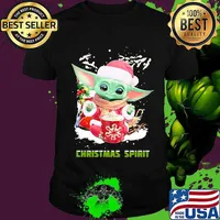 Christmas Spirit Yoda Baby Wear Pajama Santa Xmas Shirt