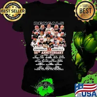 Cincinati Bengals 55th Anniversary 1966 2021 Thank You For The Memories Signature Shirt Ladies tee