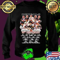 Cincinati Bengals 55th Anniversary 1966 2021 Thank You For The Memories Signature Shirt Sweater