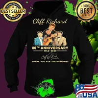 Cliff Richard High Quality 80th anniversary thank you for the memories 1940 2020 signuature Shirt Hoodie