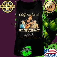 Cliff Richard High Quality 80th anniversary thank you for the memories 1940 2020 signuature Shirt Tank top