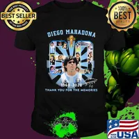 Diego Maradona Thank You For The Memories 60 Legend Football Signuature Shirt