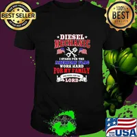 Diesel Mechanic I Stand For The American Flag Work Hard And Kneel For The Lord Shirt