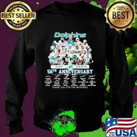 Dolphins Miami 56th Anniversary Thank You For The Memories Signature Football Shirt Sweater