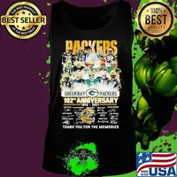 Green Bay Packers 102th Anniversary 1919 2021 Thank You For The Memories Signature Shirt Tank top