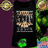 Greenfield 28th Anniversary 1993 2021 Thank You For The Memories Signuature Shirt Tank top